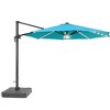 Sonkuki 11FT Round Offset Outdoor Patio Solar LED Cantilever Umbrella Aluminium Pole with Base - 2 of 4