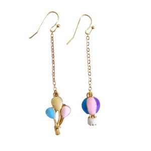 Asymmetric Balloon & Hot Air Balloon Chain Earrings - 1 of 4