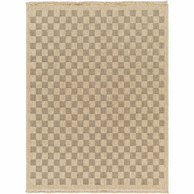 Hauteloom Jurek Beige & Brown Checkered Area Rug