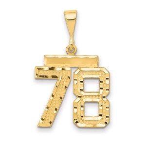 Black Bow Jewelry 14K Yellow Gold, Varsity Collection, Medium D/C Pendant Number 78 - 1 of 4