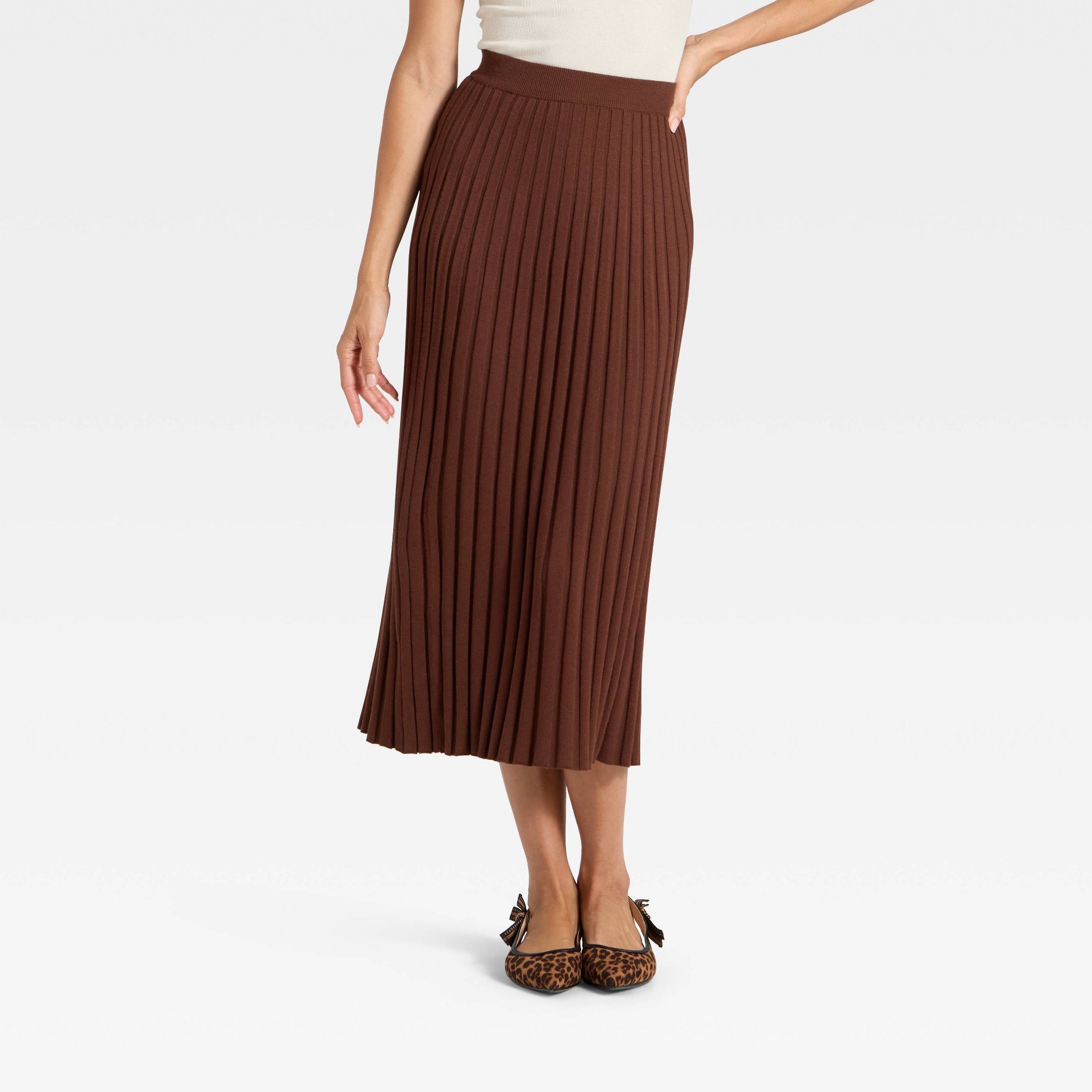 Women's Ribbed Mini Sweater Skirt - A New Day™