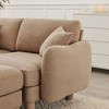 VASIP Boucle Fabric 2-Seater Loveseat,Shell-Shaped Armrests & Self-Wrapped Cylindrical Legs, for Living Room & Apartment,Beige - 4 of 4