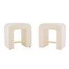 24''H Boucle Stools Set of 2, Upholstered Dining Accent Stool Chairs  for Kitchen/Bedroom/Dining Room -ModernLuxe - 4 of 4