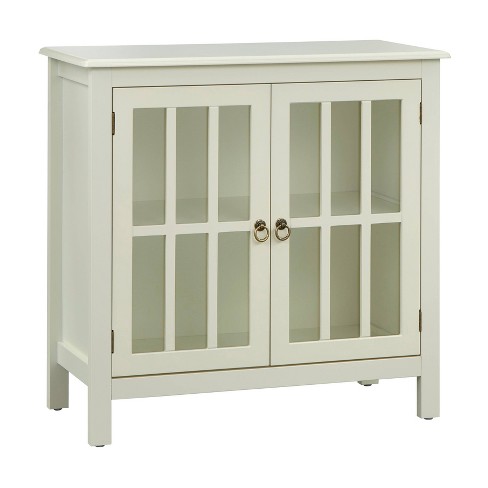 Pacific Stackable Sliding Glass Doors Cabinet Antique White