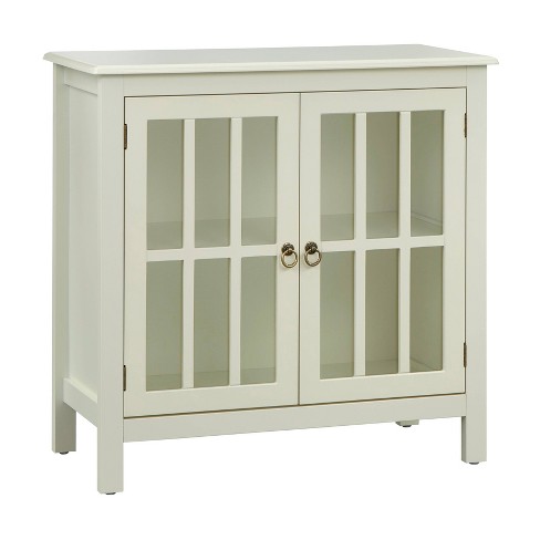 Pacific Stackable Cabinet with Sliding Doors Off White - Buylateral