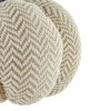 Whisen 5.2x5.2x6"H Fabric Weighted Pumpkin Pattern, Set of 3 - Cream - 4 of 4