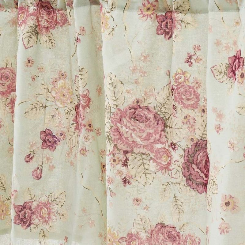 Greenland Home Antique Rose Floral Pinstripe with Dainty Scrolling Embellishments Valance 84"x19" Blue, 5 of 6