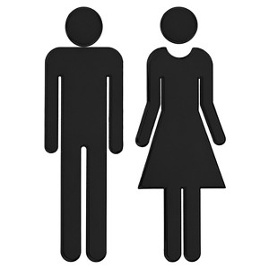 Unique Bargains Self-Adhesive Office Business Men Women Restroom Sign 1 Pair - 1 of 4