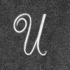 Avanti  Granite with Silver Script Monogram Bath Towel Letter   U - 2 of 3