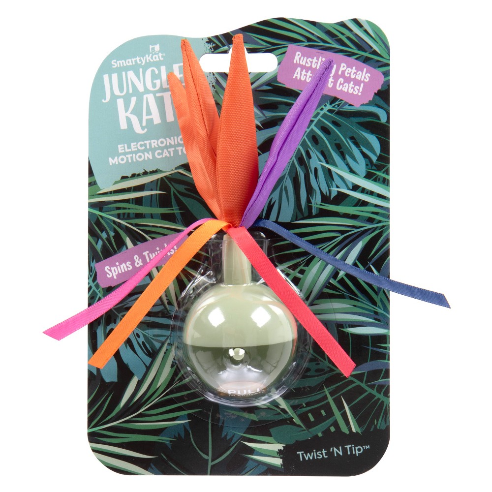 SmartyKat Jungle Kat Twist 'N Tip Flower Interactive Cat Toy - Green