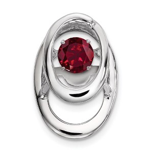 Black Bow Jewelry Rhodium Plated Sterling Silver & Gemstone Oval Pendant, 10mm (3/8 In) - 1 of 4