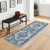 Vintage Floral Medallion Area Rugs for Living Room Dining Room, Retro Accent Low Pile Floor Carpet for Bedroom Home Office - 3 of 4
