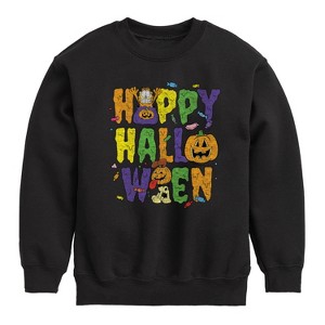 Boys' - Garfield - Happy Halloween Icons Graphic Long Sleeve Fleece Sweatshirt - 1 of 4