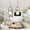 DORESshop 1-Light Globle Black Modern Pendant Light with Milk Glass Shade for Kitchen Island Living Room Dining Room - 3 of 4
