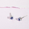 Girl's Classic Round Solitaire Screw Back Sterling Silver Earrings - In Season Jewelry - 4 of 4