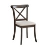 VYNXARIA Wooden X Back Dining Chairs Set of 2, Modern Fabric Upholstered Kitchen Side 2PC Chairs,Brown - 4 of 4