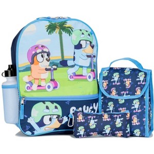 Kids Disney Bluey and Bingo Backpack with Lunch bag and Accessories Set, Navy Multicoloured - 1 of 4