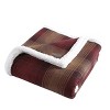50"x70" Oversized Nordic Plaid Throw Blanket Raisin - Eddie Bauer: Cozy Fleece, Machine Washable - 3 of 4