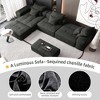 Whisen Modern Oversized Modular Sectional Sofa with 2 Ottoman, 2 Seat Sparkling Chenille Fabric and 4 Pillows, 4-Piece DIY Combination - 4 of 4