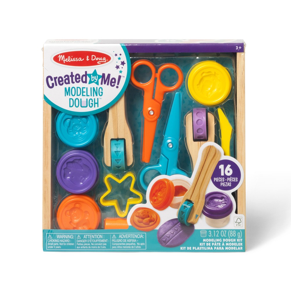 Melissa & Doug Cut, Sculpt, and Roll Clay Play Set With 8 Tools and 4 Colors of Modeling Dough
