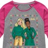 Girls' Barbie Holidays & Christmas  - Athletic Heather/Fuchsia - Small - 2 of 4