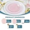 Posh Setting 140 Piece Pink And Gold Plastic Party Bundle - Organic Hammered (20 Settings) - 2 of 4