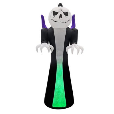 Syemin Decorative Holiday Scene Props Halloween Inflatable Decorations, Grim Reaper Pumpkin Head Halloween Outdoor Decoration, White, 72"*72"*144"