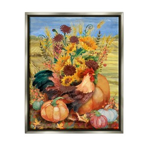 Stupell Industries Autumnal Rooster & Sunflowers, 25'' x 31'' - 1 of 4