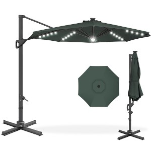 Best Choice Products 10ft 360-Degree Solar LED Lit Cantilever Patio Umbrella, Outdoor Hanging Shade - 1 of 4