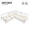 Luxury Modular L-Shaped Sectional Sofa, Convertible Floor Couch Set, Terrycloth Upholstered, 116*116 Inches - 3 of 4