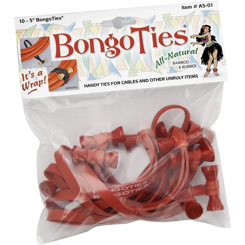 BongoTies All-Natural Reusable Cable Tie Wraps 10-Pack, 1 of 5