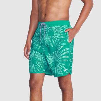 Speedo Men's 7" Floral Print E-Board Shorts - Green