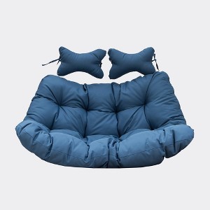 LeisureMod Modern Upholstered 2 Person Hanging Egg Swing Cushion with Headrest Large Breathable Folding Cushion - 1 of 4