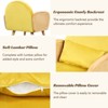 Dining Chairs Upholstered Soft Foam Backrest Cushions Chairs with Metal Legs Rattan Armrest Accent Rattan Chair for Living Room, Yellow - 3 of 4