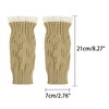 INSPIRE CHIC Women's Knit Lacework Wrist Thumb Hole Half Finger Sleeves Gloves for Christmas Windproof 1 Pair - 2 of 4