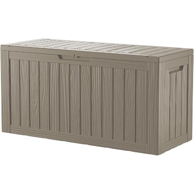 MaseiKar 80 Gallon Waterproof Deck Box, Lockable Resin Storage Box for Patio Furniture Cushions Garden Tools and Outdoor Delivery Storage