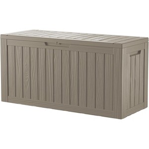 MaseiKar 80 Gallon Waterproof Deck Box, Lockable Resin Storage Box for Patio Furniture Cushions Garden Tools and Outdoor Delivery Storage - 1 of 4