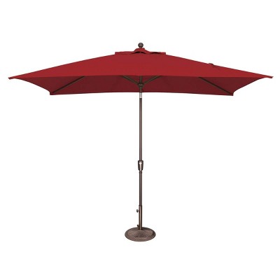 SimplyShade Catalina 120" Octagon Push Button Tilt Umbrella in Black/Really Red