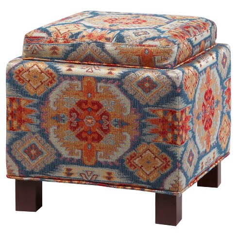 Shelly Square Storage Ottoman With Pillows Red : Target