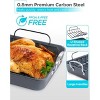BLACK+DECKER Large Turkey Roasting Pan with Rack, 0.8mm Carbon Steel Baking Pan with Ceramic Non-Stick Coating, Cooking Pan - 3 of 4