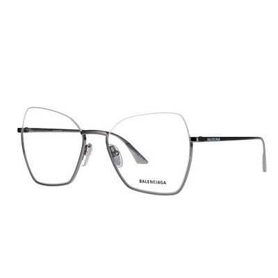 Balenciaga BB 0142O 001 Womens Square Eyeglasses Grey 55mm