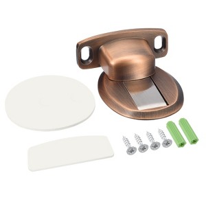 Unique Bargains Zinc Alloy Magnetic Floor Door Stop with Self Adhesive and Screw Mount - 1 of 4