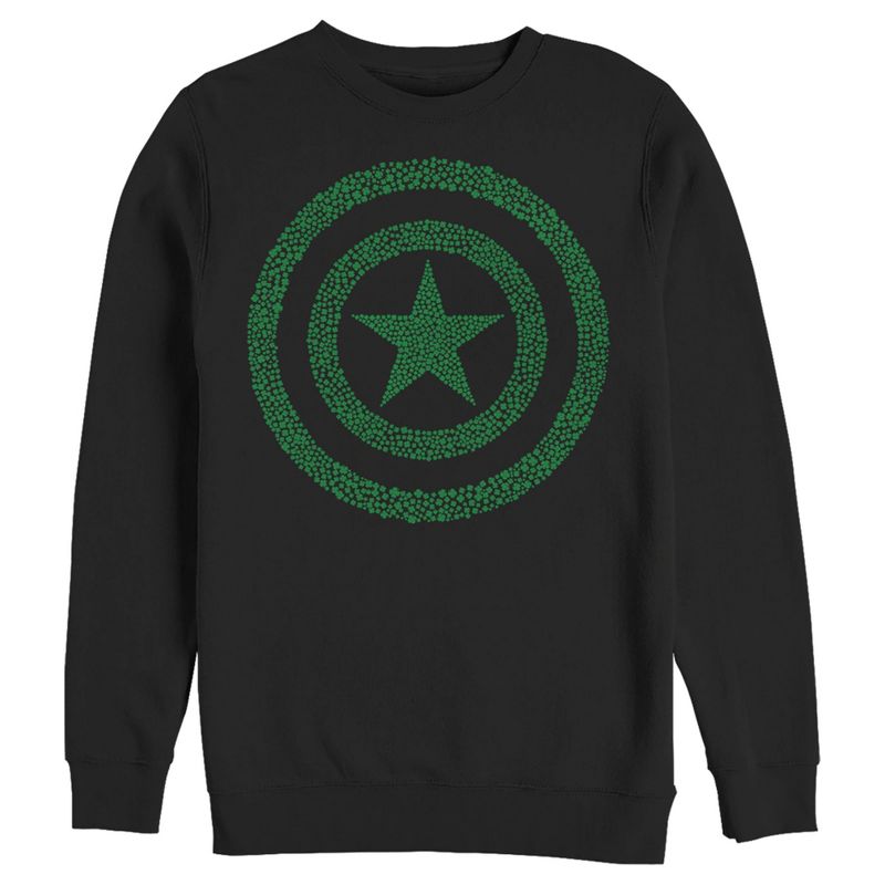 Men's Marvel St. Patrick's Day Captain America Clover Shield Sweatshirt, 1 of 5