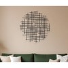 HomeRoots 30" X 30" Black Metal Abstract Lines Round Hanging Dimensional Sculpture - 2 of 4