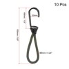 Unique Bargains Outdoor Camping Tent Canopy Awnings Cover 6 Inch Tarp Straps Elastic Cords with Hook Dark Green 10 Pack - 2 of 4