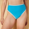 Women's Contrast Binding High Waist High Leg Medium Coverage Bikini Bottom - Shade & Shore™ - 4 of 4