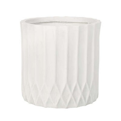 16.5" x 16"  White flower pot