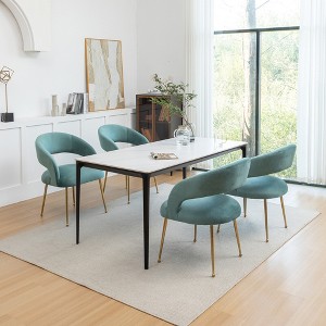 SEYNAR Mid Century Modern Velvet Upolstered Open-Back Dining Chair Set of 4 - 1 of 4