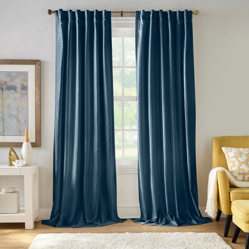 Carnaby Rustic Vogue Distressed Velvet Single Window Curtain Panel - Elrene Home Fashions, 1 of 4