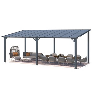 CLIHOME 20 ft. x 10 ft. Polycarbonate Patio Cover Hardtop Gazebo Outdoor Aluminum Pergola For Garden, Patio, Backyard - 1 of 4